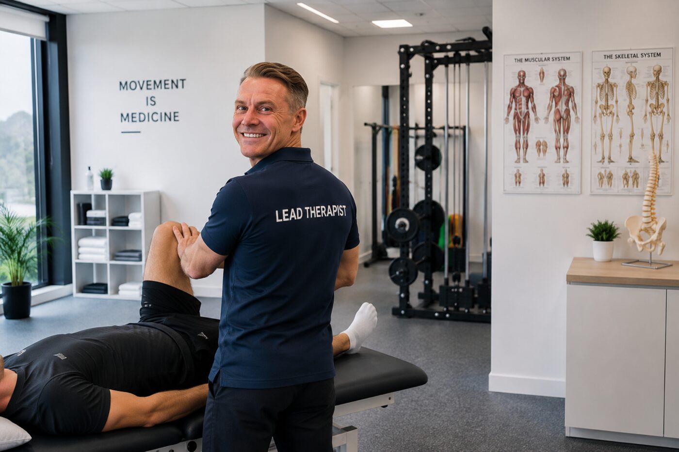 Stephen Bessant, Lead Therapist, treating a client